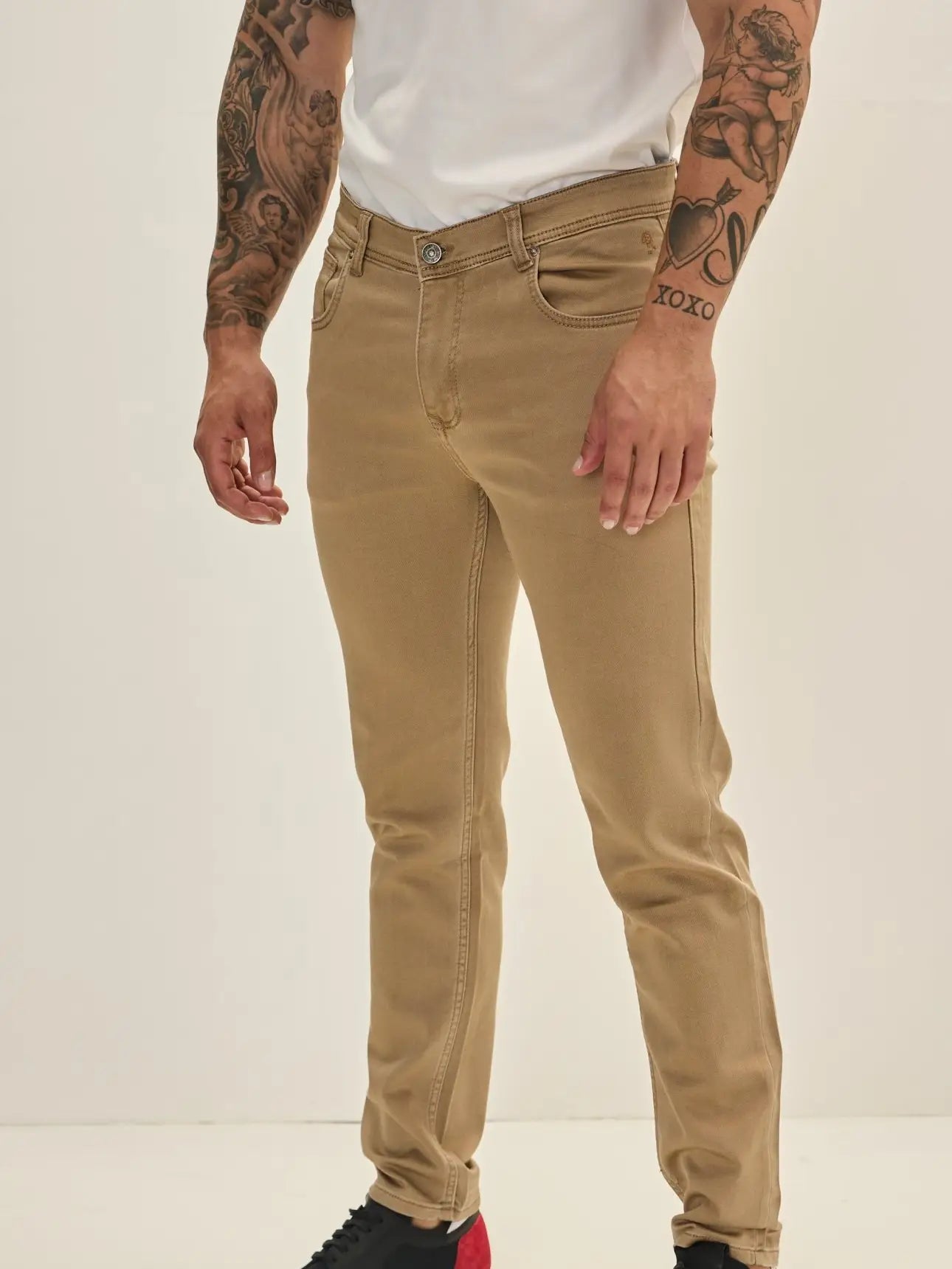 Ron Tomson-Men's Super Soft 5-pocket Style Pants - Milk Brown
