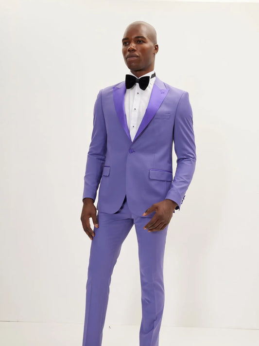Ron Tomson-   Super 110S Merino Wool Tuxedo - Violet